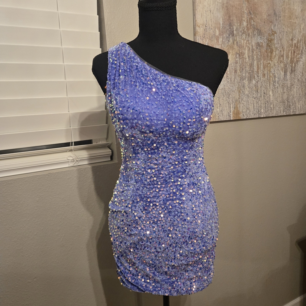 One-Shoulder Lavender Size Xs Or Red Sz 10 Sequin Bodycon Dress